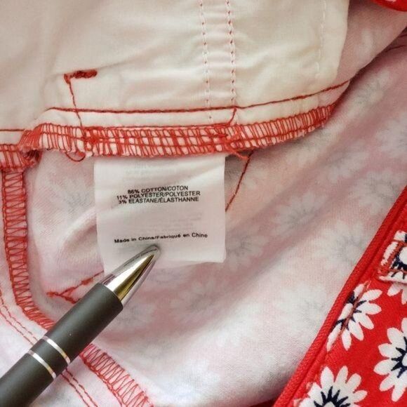 Tory Burch Noelle Floral Print Cropped Straight Leg Stretchy Jeans - Picture 6 of 7